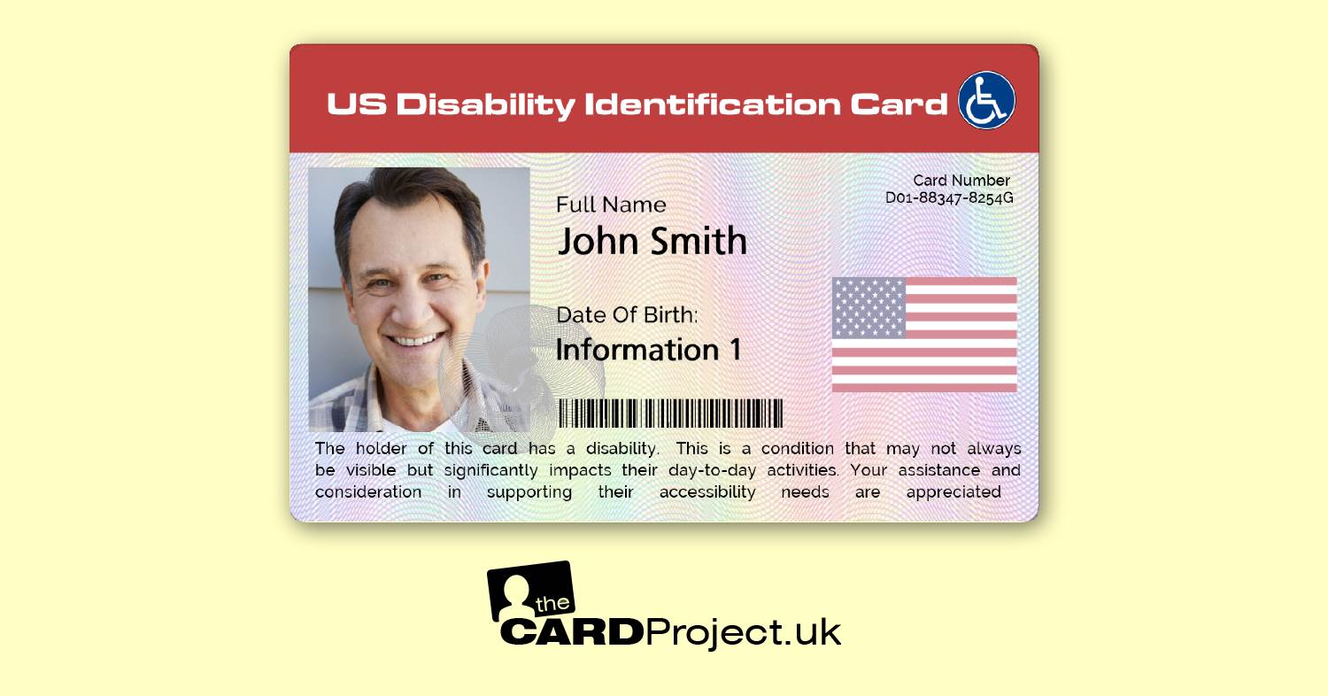 USA Disability Identification Card (FRONT)
